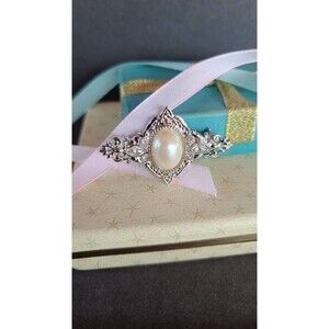 Faux Pearl and Rhinestone Brooch